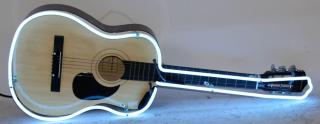 Appraisal: Acoustic guitar neon sign Custom made neon sign made from