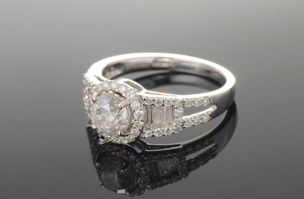 Appraisal: K DIAMOND RING WITH CT CENTER K white gold ring