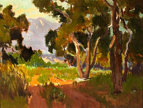 Appraisal: Marion Kavanaugh Wachtel - View Down The Valley Mountain Landscape