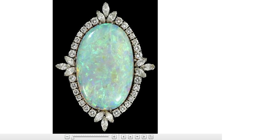 Appraisal: Impressive platinum and diamond opal pendant s