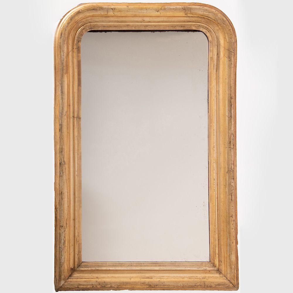 Appraisal: Louis Philippe Style Giltwood Mirror x in Condition Age splits