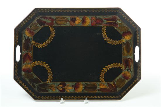 Appraisal: TOLE TRAY American late th century Large octagonal tray with