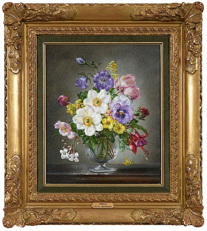 Appraisal: Cecil Kennedy British - Spring Flowers in a Glass Vase