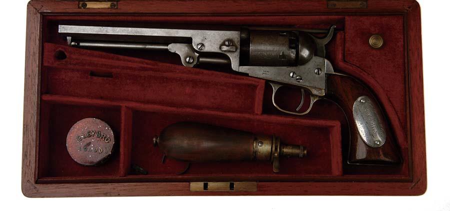 Appraisal: CIVIL WAR CASED AND INSCRIBED COLT MODEL POCKET MODEL REVOLVER