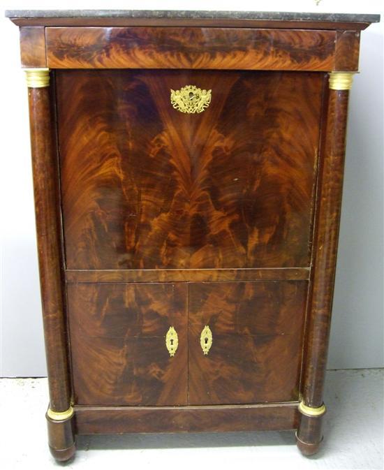 Appraisal: Early th century French Empire mahogany secretaire a abattant with