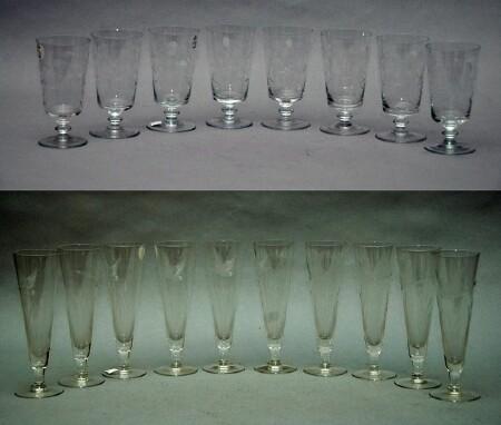 Appraisal: Group of Eight Water Glasses together with Ten Pilsner Glasses