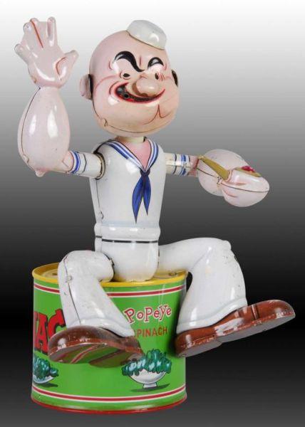 Appraisal: Linemar Smoking Popeye with Original Box Description Battery-operated Working This