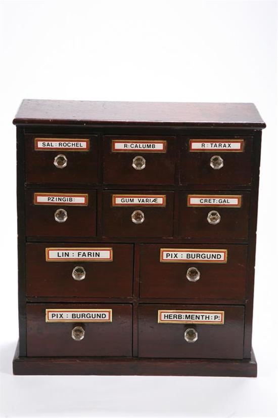 Appraisal: APOTHECARY CABINET English or American early th century mixed woods