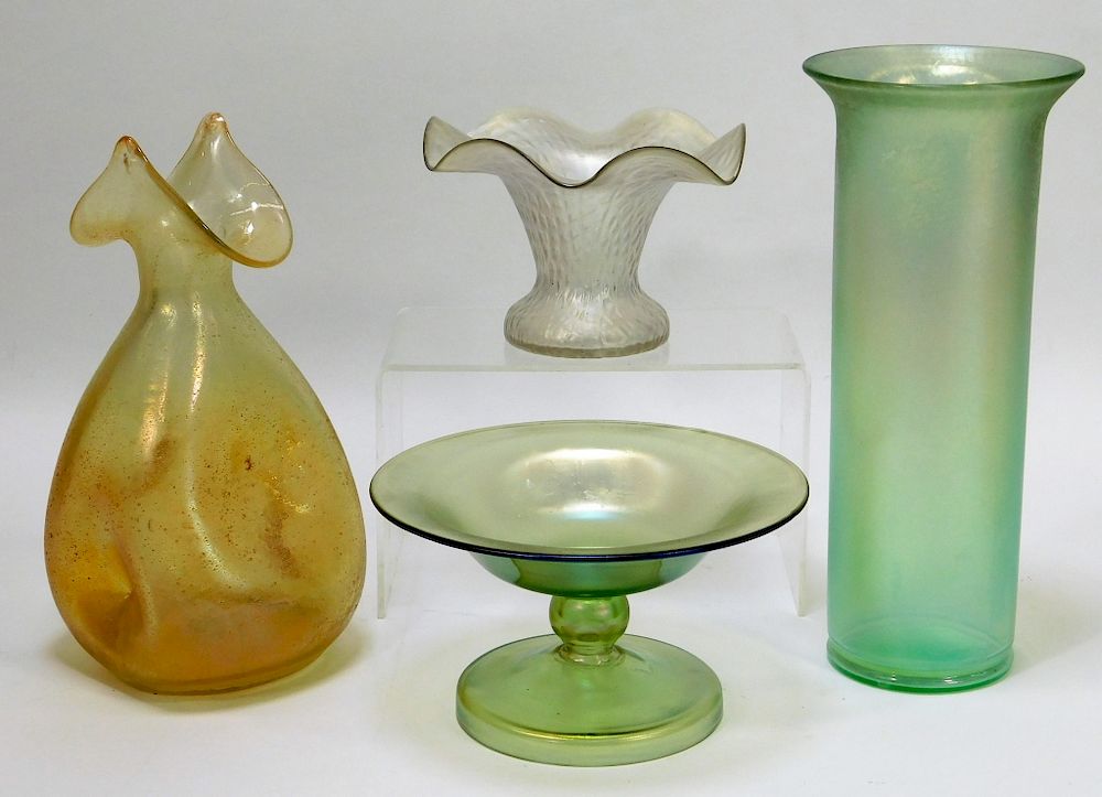 Appraisal: Solid Color Bohemian Czech Art Glass Vases Bohemia th Century