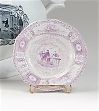 Appraisal: Lavender transferware cup plate james and thomas edwards burslem -