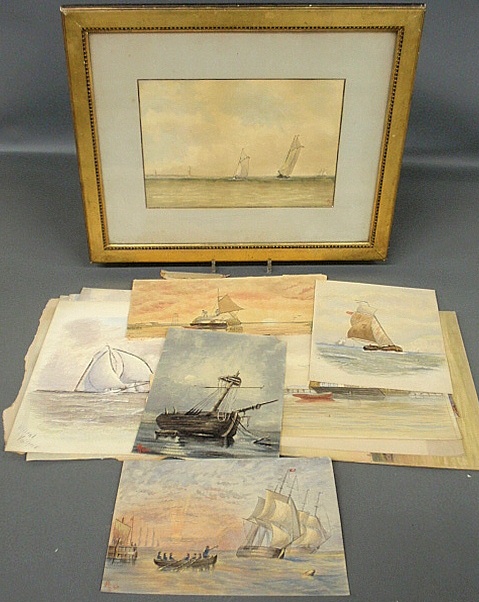 Appraisal: - Group of watercolor paintings by Henry J Rowland mostly