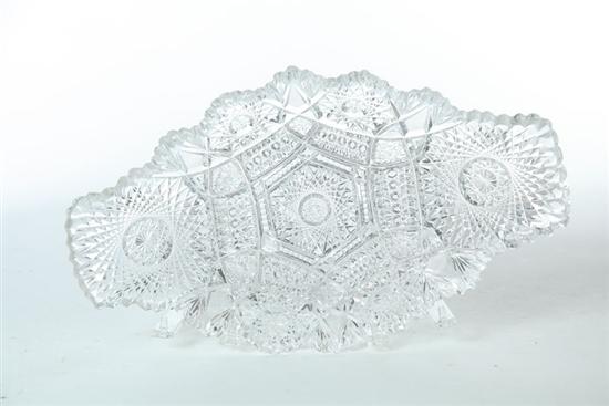 Appraisal: CUT GLASS BOWL Probably American late th-early th century Elongated