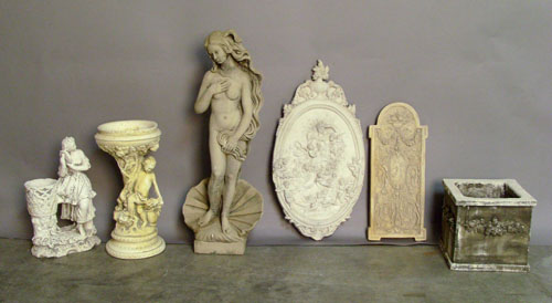 Appraisal: Six piece modern garden statuary