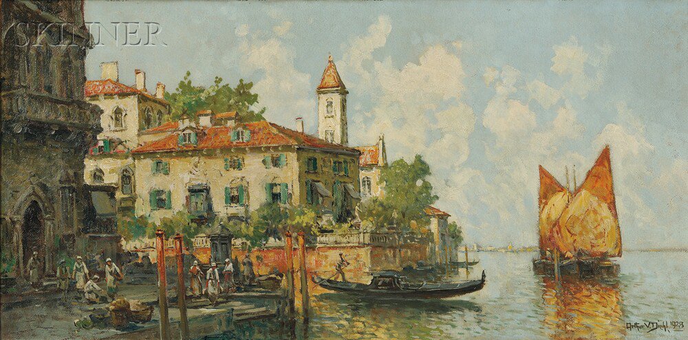 Appraisal: Arthur Vidal Diehl American - Palazzo in Venice Signed and