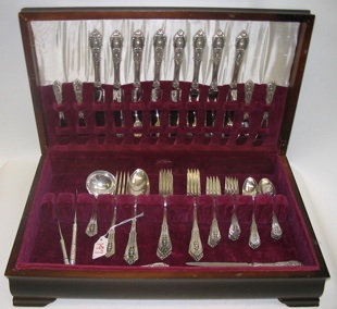 Appraisal: A PIECE WALLACE ROSEPOINT STERLING FLATWARE SET service for including