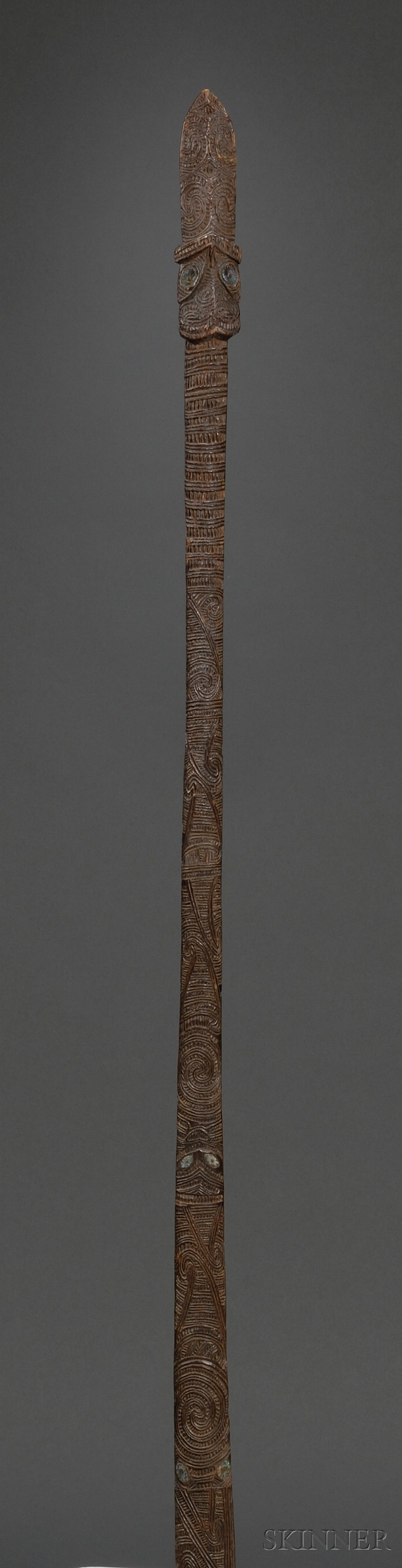 Appraisal: Maori Carved Wood Long Club Taiaha New Zealand th century