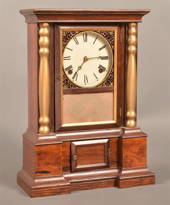 Appraisal: Atkins Clock Company Bristol CT Shelf Clock Atkins Clock Company