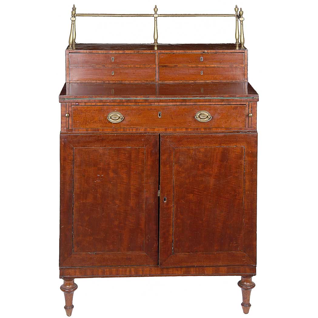 Appraisal: George IV Mahogany Writing Desk Circa The rectangular superstructure with