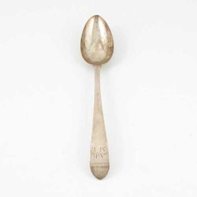 Appraisal: A George III Irish tablespoon with a pointed end initialled