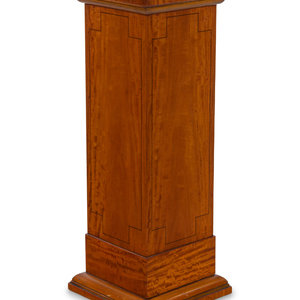 Appraisal: An Edwardian Satinwood Pedestal Circa Height x width x depth