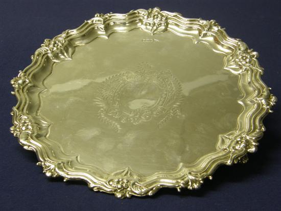 Appraisal: Edward VII silver salver with raised floral and embossed rim