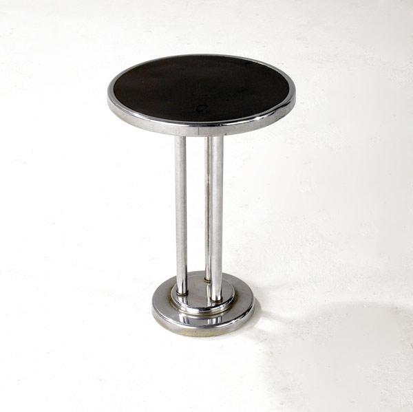 Appraisal: WOLFGANG HOFFMAN HOWELL Drink stand in chromed steel with black