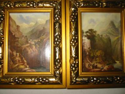 Appraisal: A PAIR OF ENGLISH PORCELAIN PLAQUES of vertical rectangular form