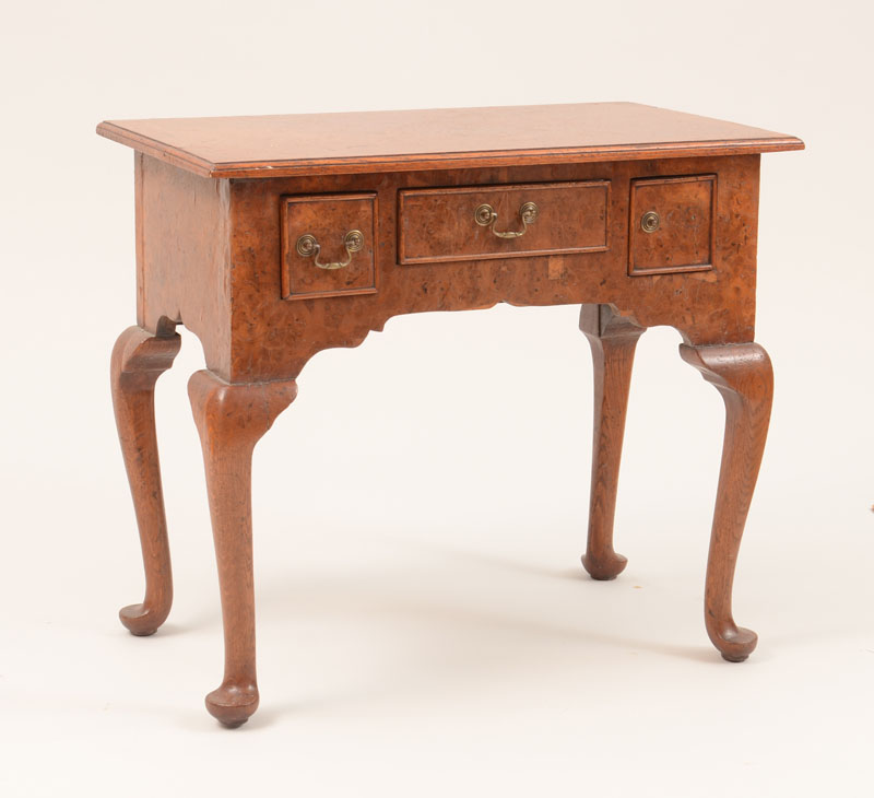 Appraisal: George II Burl Walnut Inlaid Diminutive Dressing Table With one