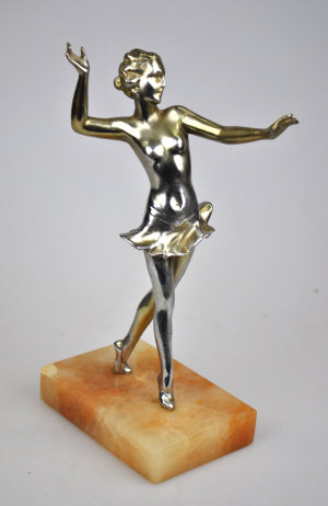 Appraisal: An Art Deco period chrome plated figure of a cha-cha