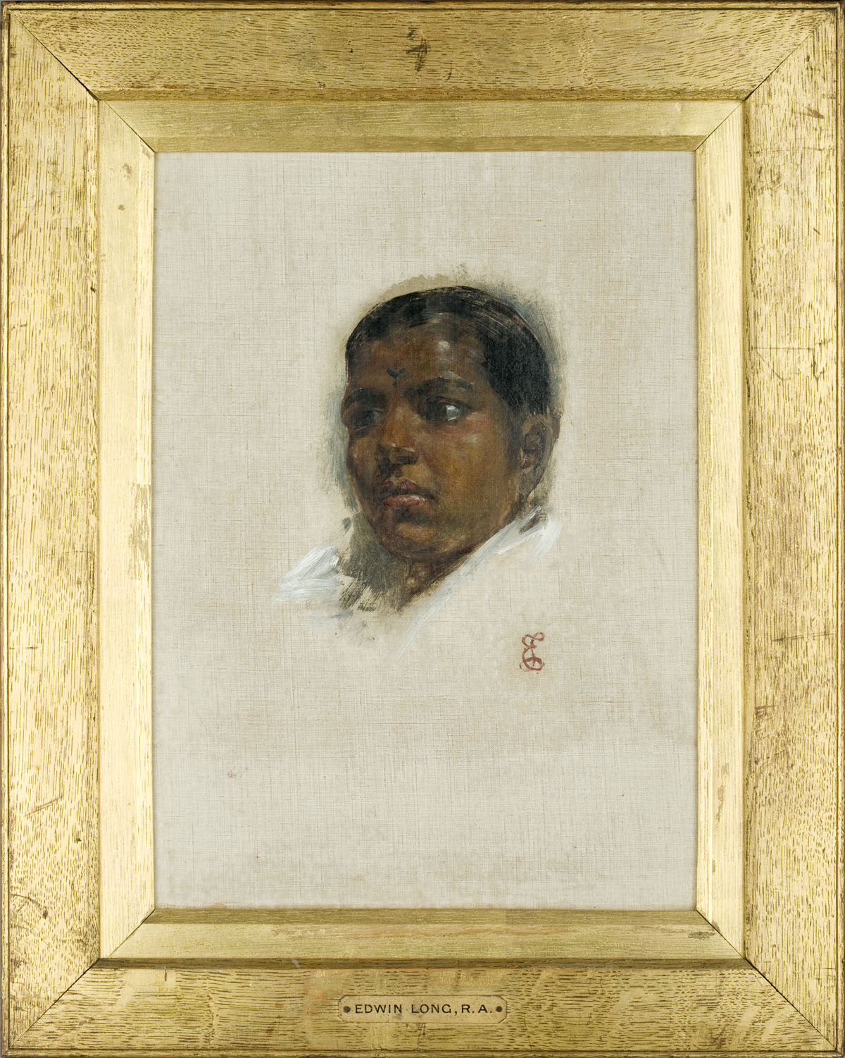 Appraisal: EDWIN LONG BRITISH - PORTRAIT STUDY OF A YOUNG MIDDLE