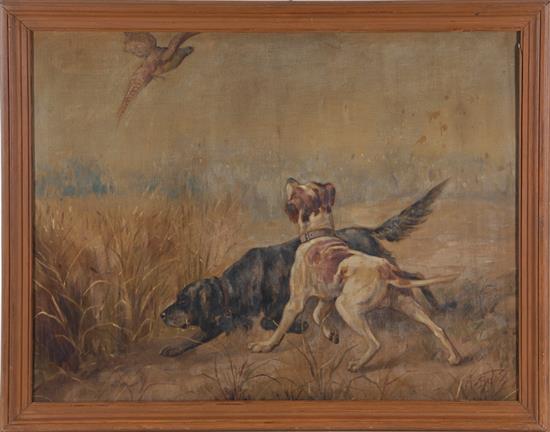 Appraisal: A Bassi American first half th century SPORTING DOGS IN