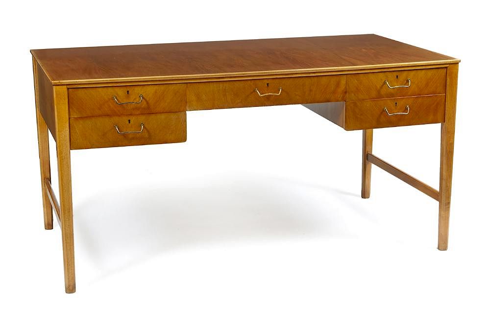 Appraisal: Mid century Bodafors Denmark polished teak desk Mid century Bodafors