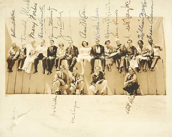 Appraisal: A cast signed sepia photograph from the set of You