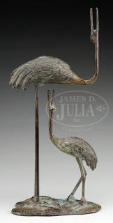 Appraisal: BRONZE STATUE OF TWO HERONS BRONZE STATUE OF TWO HERONS