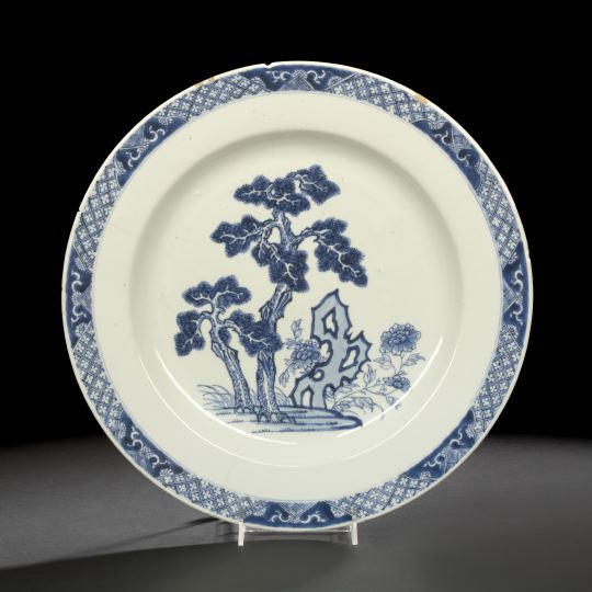 Appraisal: Large Chinese Export Blue and White Porcelain Charger Qianlong Reign