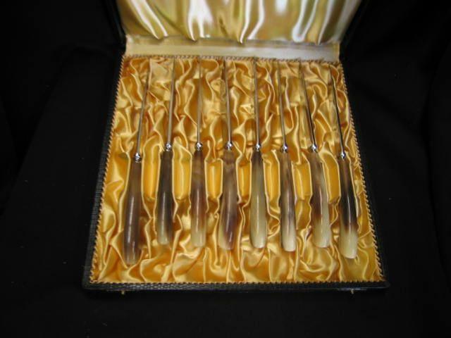 Appraisal: Set of Horn Handled Steak Knives in box