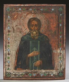 Appraisal: Russian Icon of Saint Sergius of Radonezh th c Russian