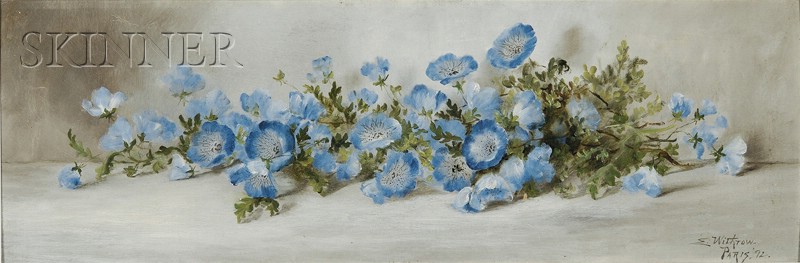 Appraisal: Evelyn Almond Withrow American - Blue Flowers Signed inscribed and