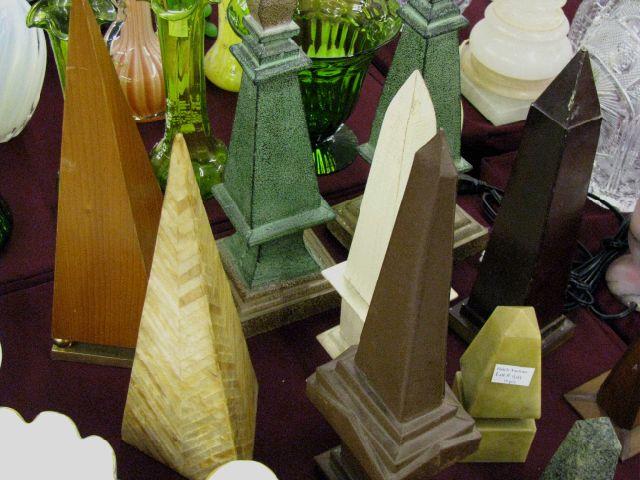 Appraisal: Collection of Obelisks stone wood x