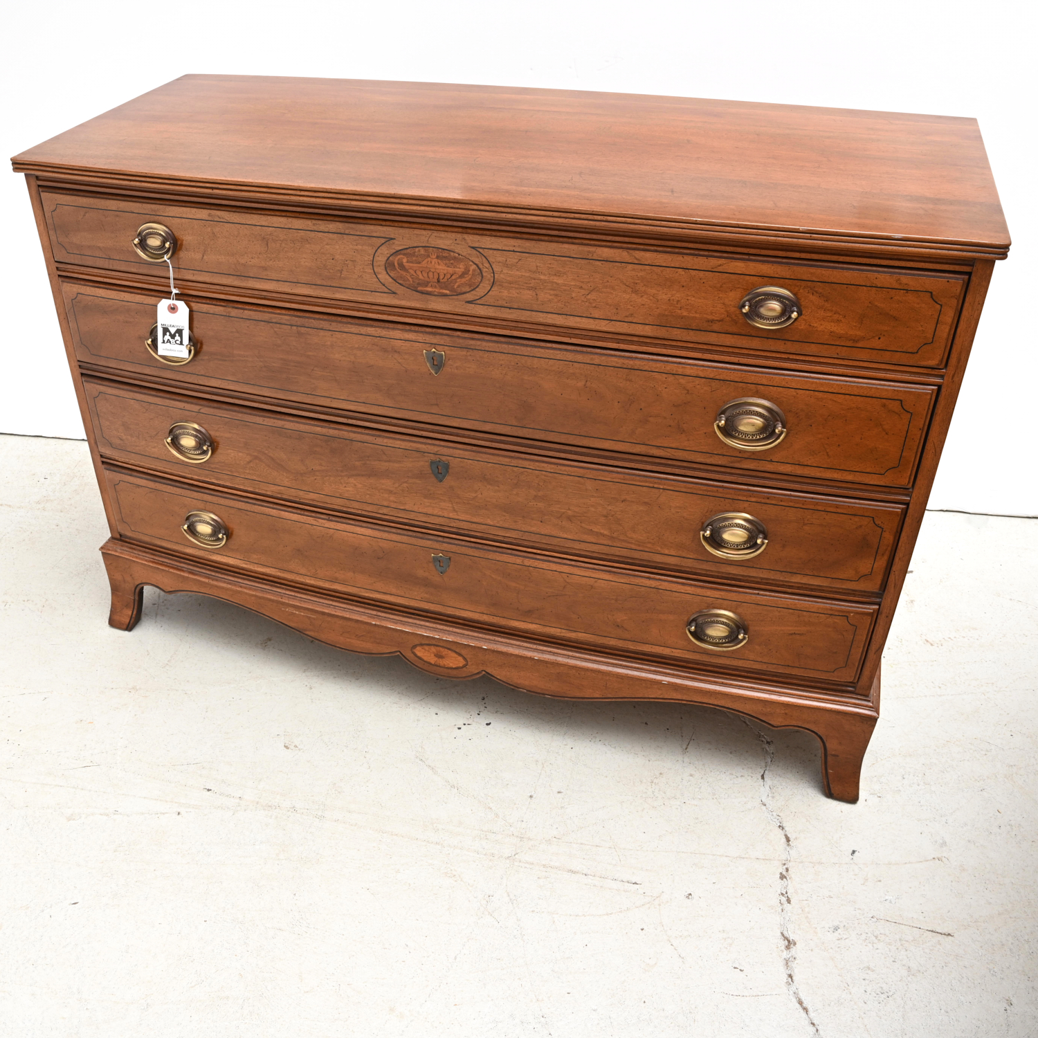 Appraisal: FEDERAL STYLE INLAID CHEST OF DRAWERS th c with inlaid