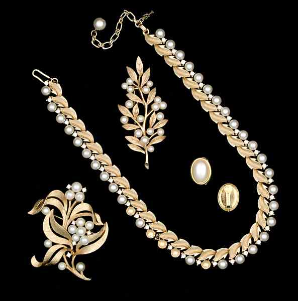 Appraisal: Trifari Napier Costume Jewelry Collection Two Trifari brooches with faux