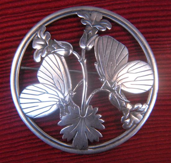 Appraisal: GEORGE JENSEN SILVER FLORAL PIN