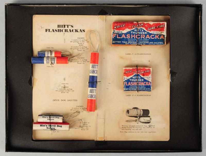 Appraisal: Salesman's Sample Firecracker Board Includes seven Hitt's Flashcracka items Condition