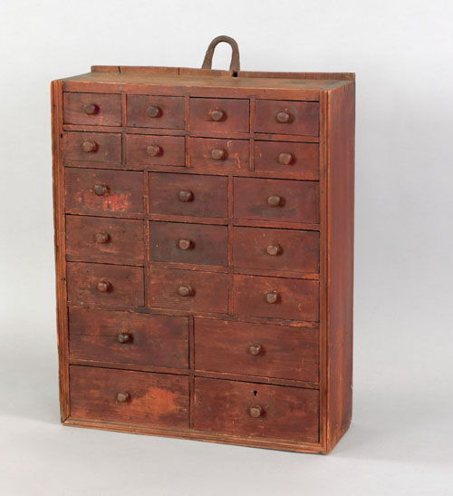 Appraisal: New England pine hanging apothecary cabinet early th c h