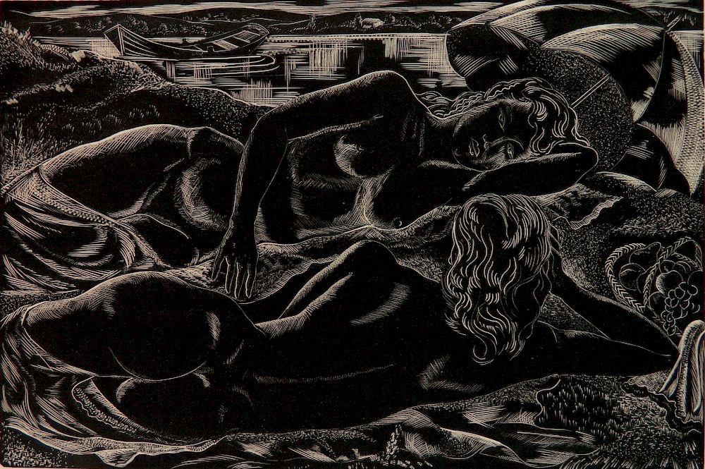 Appraisal: Emil Ganso wood engraving Emil Ganso American - - ''At