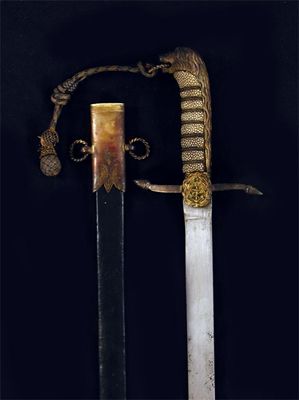 Appraisal: A Naval midshipman's dirk with brass lion's head pommel and