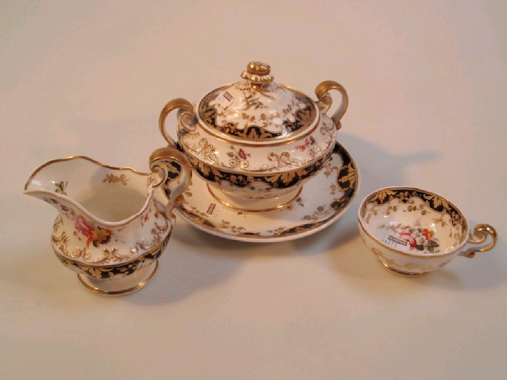 Appraisal: A thC Ridgways sugar bowl and cover cream jug large