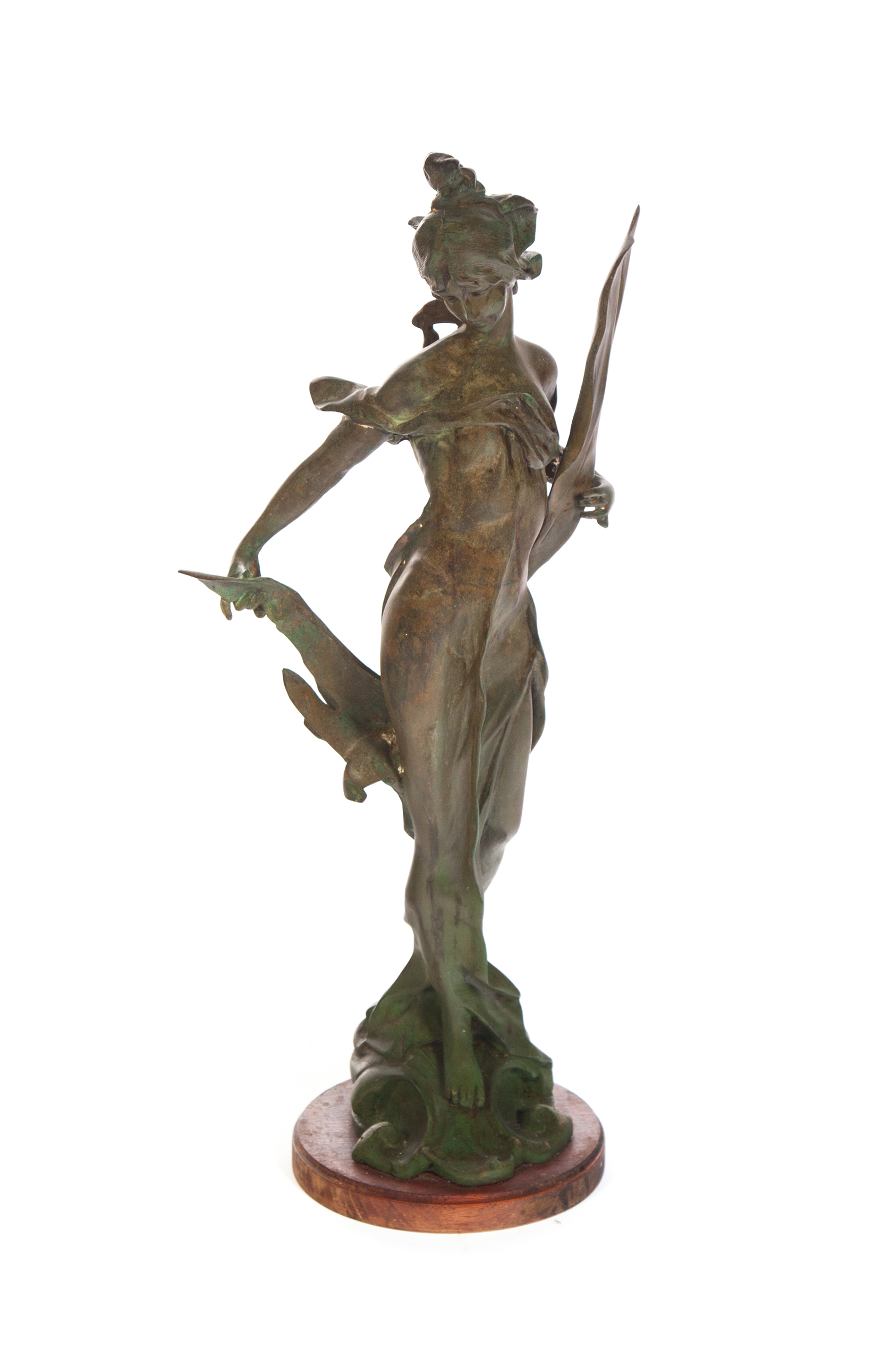 Appraisal: ART NOUVEAU-STYLE FIGURE European th century Female figure in flowing