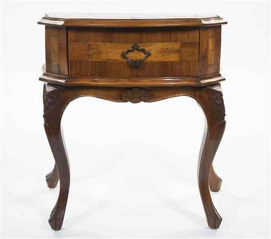 Appraisal: A Continental Parquetry Side Table having a shaped top over