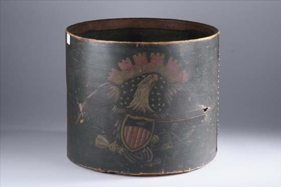 Appraisal: AMERICAN CIVIL WAR EAGLE-PAINTED DRUM th century Missing leather top